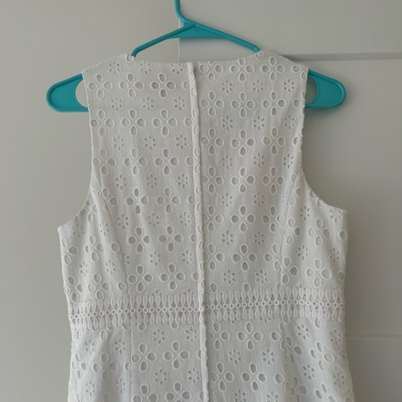 Lilly Pulitzer Railee Shift Dress Resort White Floral Cross Eyelet - Picture 5 of 7